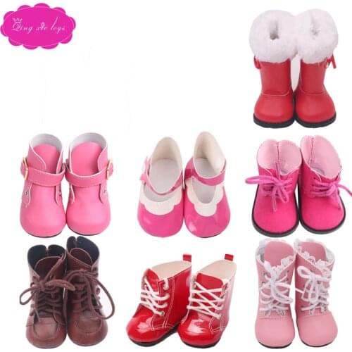18 inch Girls doll shoes winter boot Martin boot American newborn shoe Baby toys fit 43 cm baby doll s21-s186