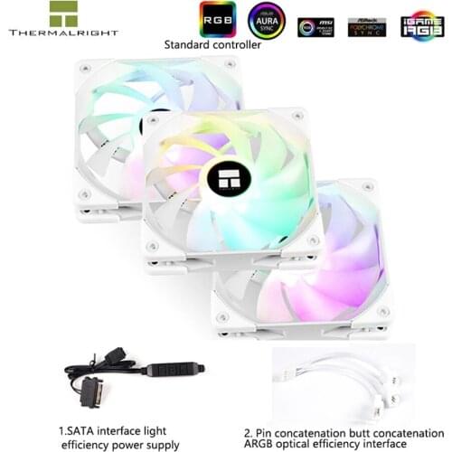 Thermalright TL-C12W-S X3 ARGB 120mm 3 in 1 case cooling fan 4pin PWM silent CPU cooler fan 5V 3PIN ARGB with 17 colorful modes