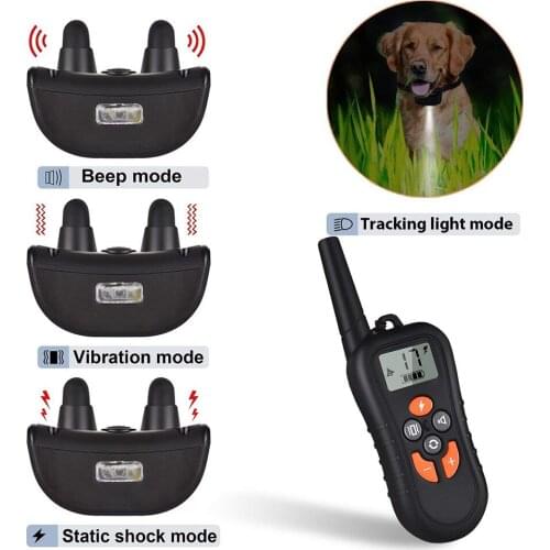Dog Training Collar Electric Shock Vibration Waterproof rechargeable 500m Remote Training Collar Bark Dog Collar Dog Accessories