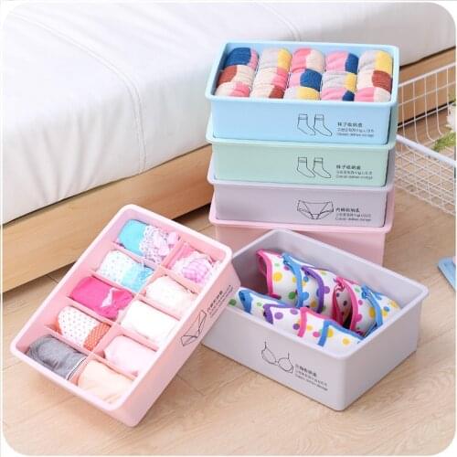 15 Grid Plastic Socks Bra Pants Underwear Storage Box Plastic Bra Underwear Socks Storage Box Clothing Organizer