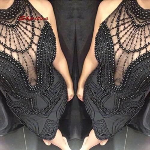 Sexy Beautiful Black Cocktail Dresses Knee Length Plus Size Graduation Luxury Women Semi Formal Party Prom Dress