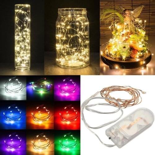 5M 50 LED CR2032 Battery Operated LED String Lights for Xmas Garland Party Wedding Decoration Christmas Flasher Fairy Lights