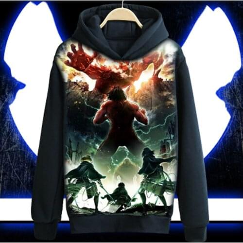2018 Attack on Titan Hoodie Eren Jaeger Hooded Jacket Coat Game Long-sleeved Sweatshirt For Men Women