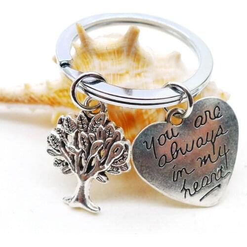 Creative Personality Alloy Keychain Cute Love Tree Of Life Jewelry Pendant Car Gift Pendant Keychain
