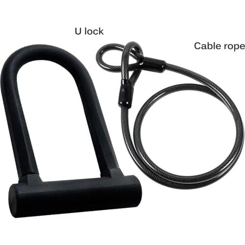U-Shaped Lock Steel Cable Bar Lock Silicone Sleeve Lock Set With Keys Anti-Hydraulic Shears Bike Password Lock For Mountain Bike