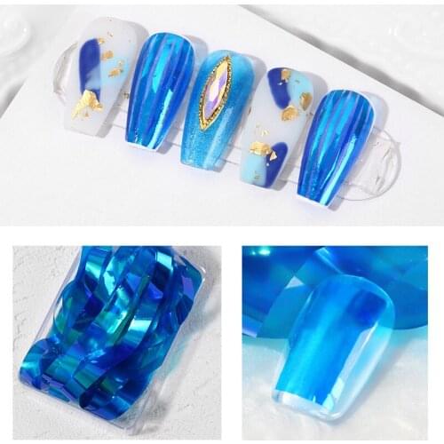 1pc Cellophane Mirror Nail Art Sticker Aurora Laser Candy Color Nail Art Decals Shimmer Jewelry DIY Nail Art Decoration