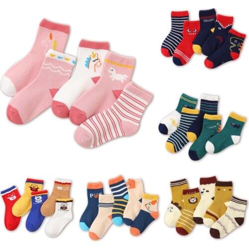 5 Pairs/Lot Cute Cartoon Children Cotton Socks Spring Fashion Kids Socks Boys Cotton Toddler Baby Girl Socks Suitable 1-11 Yrs