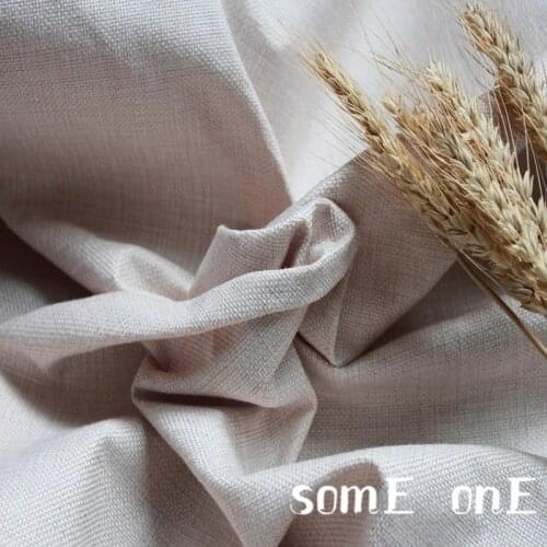 50x145cm Beige Cotton Linen Fabric Solid color Stiff DIY Dress Cheongsam Shirt Pillow Patchwork literary youth Designer Fabric