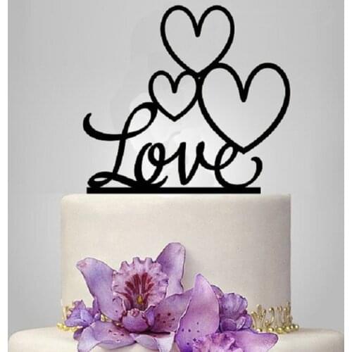 Acrylic cake toppers black banner for Cupcake Wrapper Baking Cup birthday tea party wedding decoration baby shower Wh