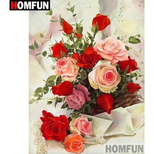 HOMFUN Diamond Painting Cross Stitch Pattern 5D Diamond Embroidery "Flower landscape" Home Decor DIY diamond Art A01807