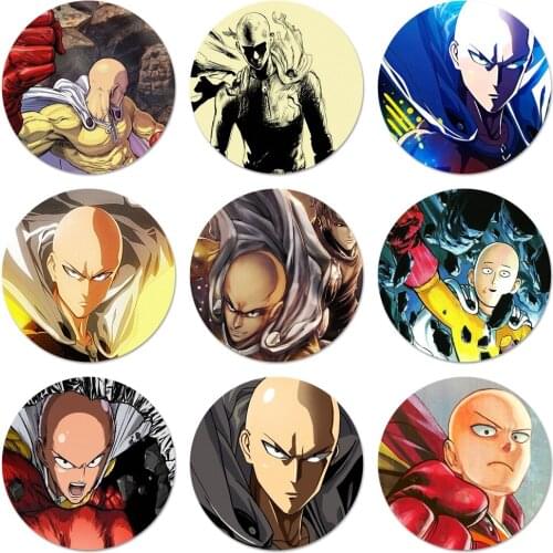 Anime One Punch Man Saitama Badge Brooch Pin Accessories For Clothes Backpack Decoration gift 58mm