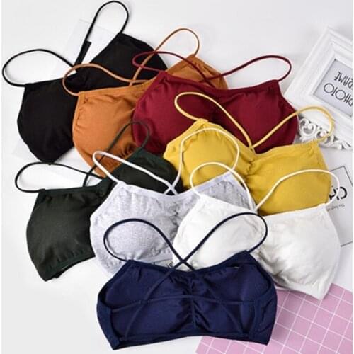 New sports beauty back sling wrapped chest color one piece underwear girl bra with chest pad vest young girl training bra