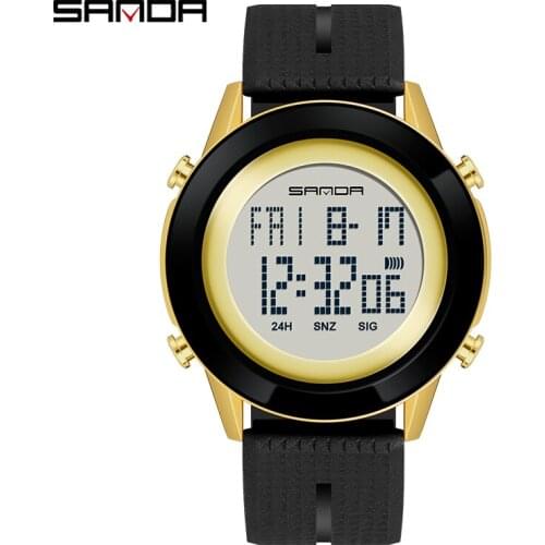 Top Luxury Digital Sport Watch Men Fashion Brand SANDA Wristwatch 50M Waterproof Luminous Display Watches Count Down Clock Mens