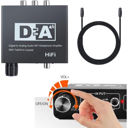 Converter Digital Optical Coaxial Toslink to Analog L/R RCA 3.5mm Jack Audio Converter Adapter With Volume Control