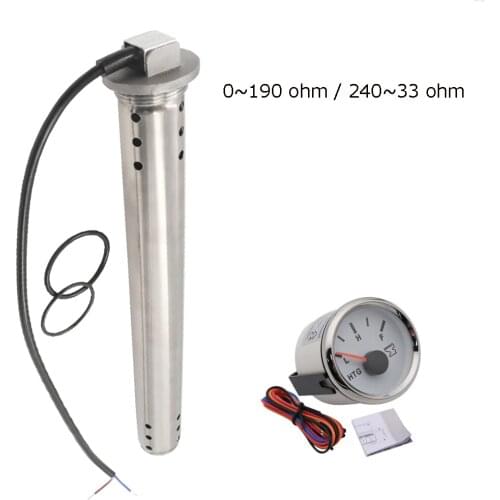 Water Sewage Level Sensor 150mm 200mm 250mm 300mm 400mm 500mm Boat for Marine Boat RV Tank Sewage Level Gauge 0-190/240-33 ohm