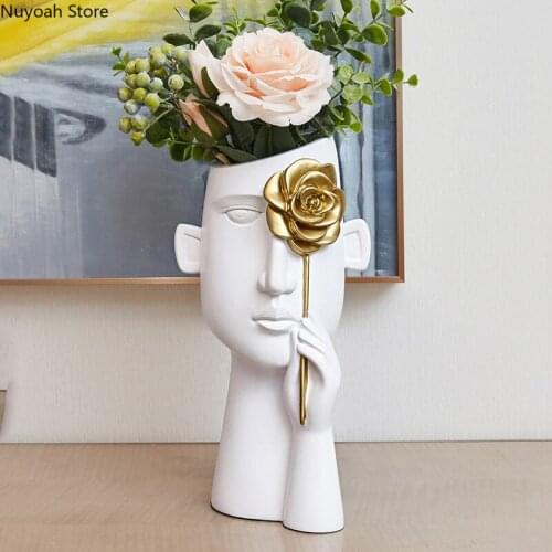 Creative Art Vase Decoration Living Room Flower Arrangement Dried Flower Accessories Countertop Vase Modern Home Decoration