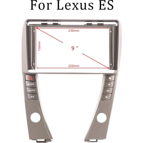 Double Din ABS Plastic Trim Fascia Frame For Lexus ES Refit 9 inch Car Android Radio Naviagtion DVD Mounting Dashboard