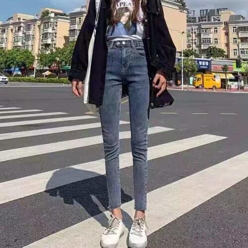 Jeans Women 2021new Autumn Korean Version High Waist Slim Tight Pants Pencil Pants Womens Blue Jeans Female Trousers Jean Femme