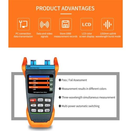 EPN80 PON English Version Fiber Optical Power Meter 1310 nm 1490 nm 1550 nm Optical Measurable Cat Online Fault Detection