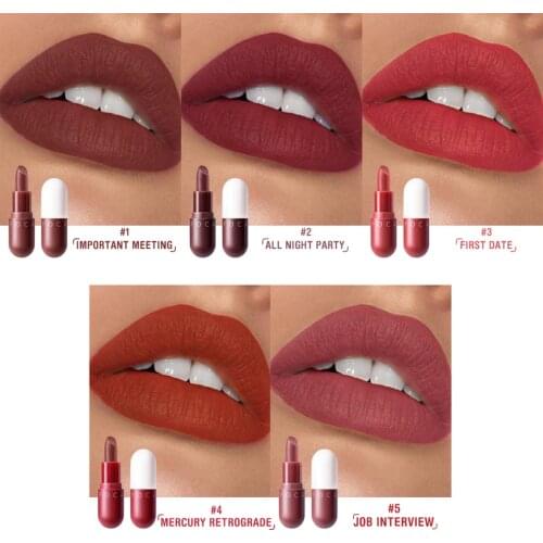FOCALLURE Mini matte lipstick waterproof red brown velvet long lasting lipstick waterproof set women lips maquiagem