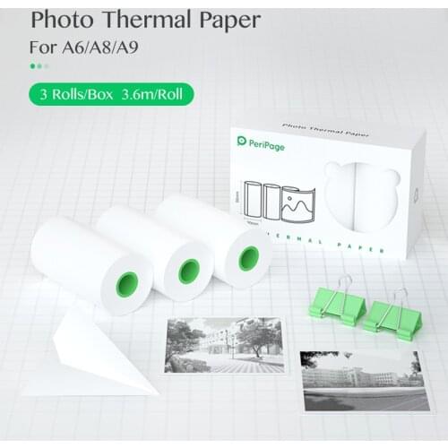 PeriPage 56x30mm 5 Years HD Photo Paper For Thermal Pocket Mini Printer A6 A8