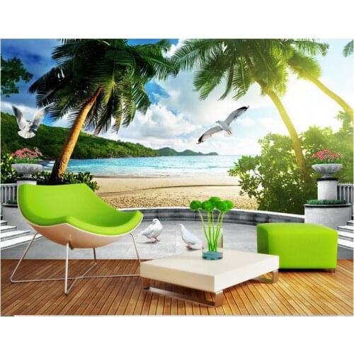 Custom photo wallpaper 3d wall murals wallpaper Sea European landscape tree background wall 3D background painting wall papers