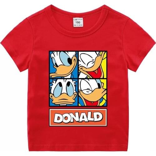 Disney Donald Duck Boys Girl T-Shirt Summer Children Clothes Baby Teenager Cartoon Print Kids T Shirt Toddler Casual Tees Tops
