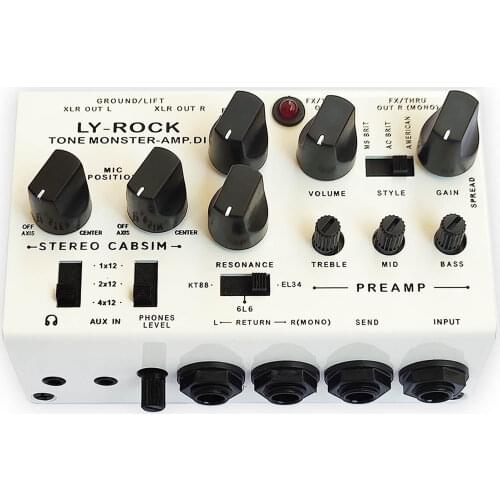 Guitar Pedal Cabinet Analog DI Box (8-in-1 0-Watt Stereo guitar speaker ) Preamplifier Tone Mixer Microphone Practicing DIY
