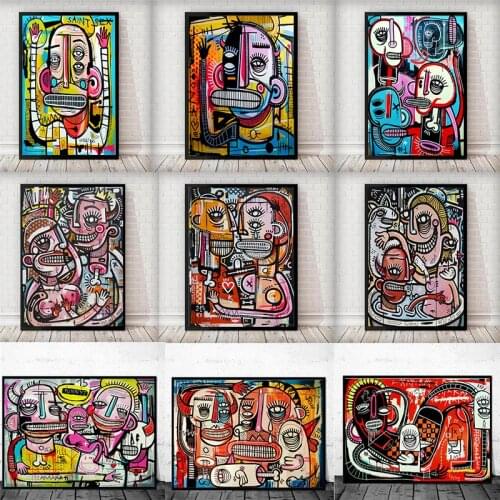 Graffiti Art Joachim Abstract Colorful Canvas Painting Poster and Print Cuadros Wall Art Picture for Living Room Home Decoration