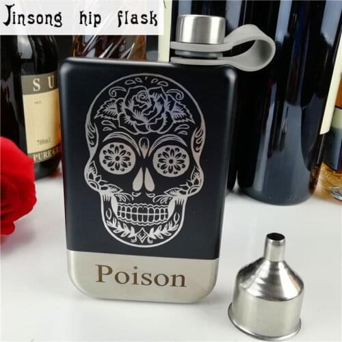 Upspirit 8 Once In Acciaio Inox Black Hip Flask With Funnel Whisky Bottiglia All'aperto Tasca Portatile Fiaschi di Vino Brocche