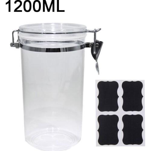 Food Storage Canister Acrylic Airtight Bottles Jars with Locking Clamp Lid Kitchen Supplies for Tea Coffee Beans Grains Candy
