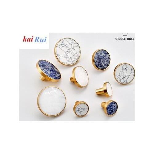 Marblee pattern brass knob Dresser Drawer Knobs Pulls Handles / Cupboard Knobs Furniture Cabinet Handle Pull Hardware