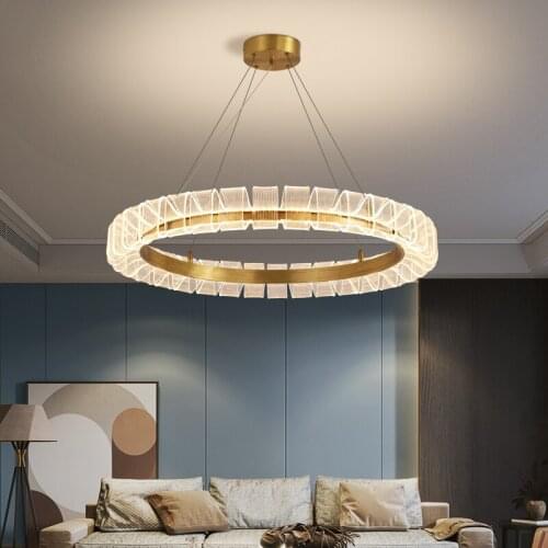 All copper postmodern minimalist living room chandelier Nordic creative minimalist dining room dining room light luxury home