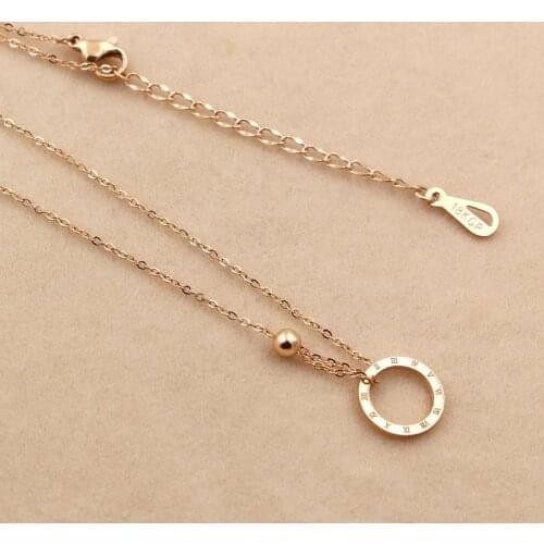 Fashion Women Necklace Stainless Steel Necklaces With Roman Numeral Luxury Women Wedding Jewelry Collars N094