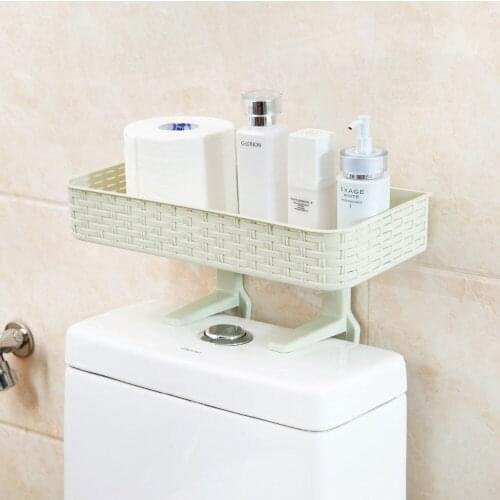 Bathroom Organizer Storage Rack Toilet Shelf Shampoo Soap Cosmetic Holder Wall Mounted Shower Shelves Imation Rattan Shaped