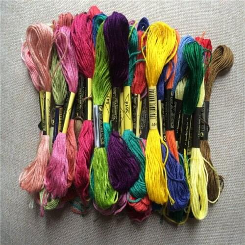1 Bag 45skein/Bag Randomly Color Cross Stitch Thread 100% Cotton Embroidery Thread Floss Sewing Skeins Craft Embroidery