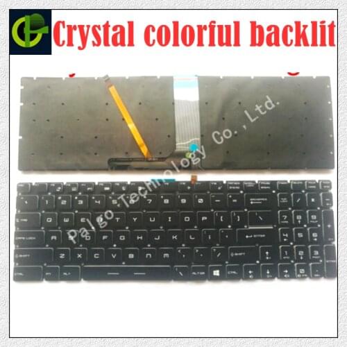New English Crystal RGB backlit colorful Keyboard for MSI GE62VR GE62MVR GE72MVR GF72VR GL72 GL72VR GP72M GP63 GP73 GS62 US
