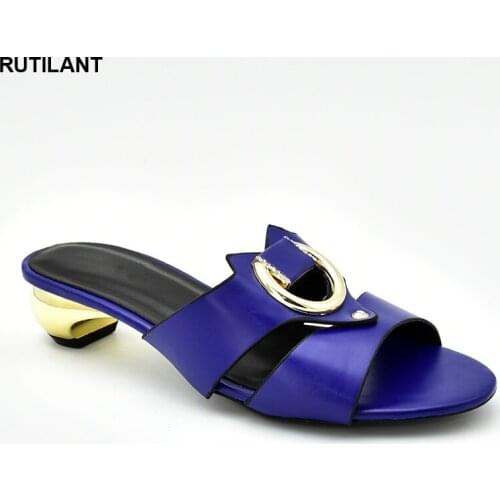 Latest Design African Women Wedding Shoes Decorated with Rhinestone Summer Low Heeled Shoes for Women Elegant Slip on Party Shoe