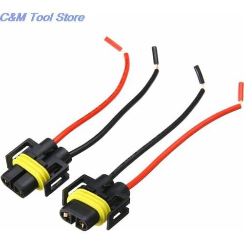 New 2Pcs H8 H9 H11 Wiring Harness Socket Car Wire Connector Cable Plug Adapter for Foglight Head Light Lamp Bulb Light