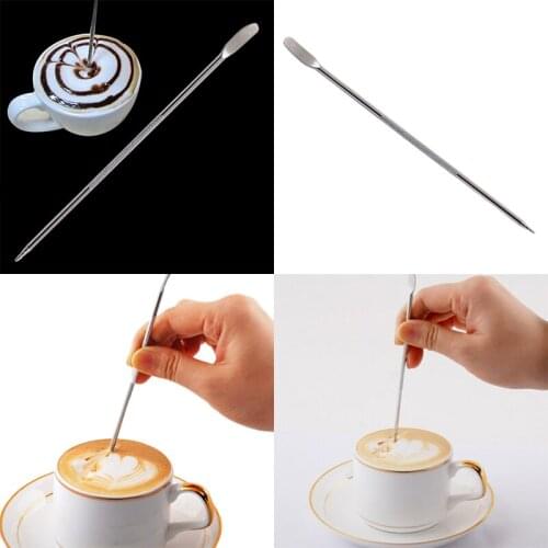New Stainless Steel Fancy Stitch Coffee Latte Art Needle Hook Home Kitchen Tools