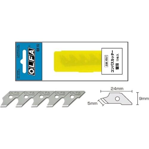OLFA XB57 Hand Compass Cutter Spare Blades (15-pack) for CMP-1 CMP-1/DX 57B 189B Olfa Compass Cutters