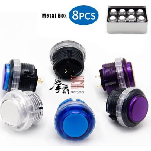 8pcs/lot Original Qanba Gravity Clear 30mm Mechanical Pushbuttons with Omron Switches for Arcade JAMMA MAME Game MachineCabinets