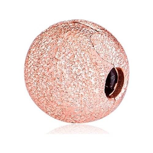 Fits European Charm Bracelets Rose Matte Brilliance Clip Charm Sterling Silver Jewelry For Woman Beads For Jewelry Making