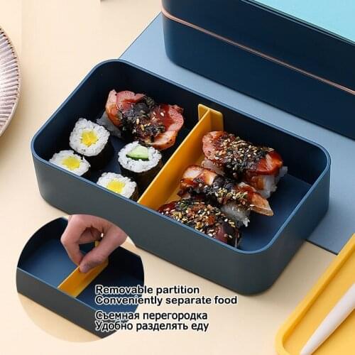 Portable Silicone Bento Lunch Boxes Kitchen Microwaved Lunch Box for Kids with Movable Compartments Salad Food Storage Container