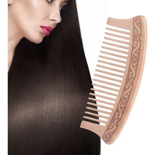 Drop Ship&Wholesale Wooden Wide Tooth Comb Natural Peach Wood Massage Beauty Hair Care Oct.18