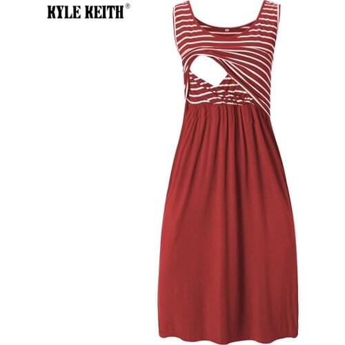 Plus Size S-3XL Sleeveless Womens Nightgown Maternity Nursing Dress Casual Striped Breastfeeding Pregnancy Clothes