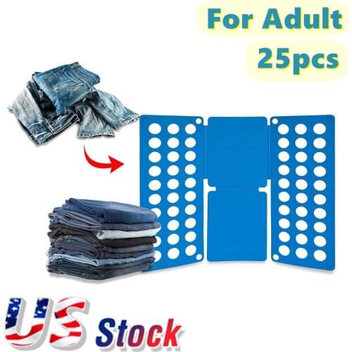 US Stock 25pcs 23"x27"Adjustable T-Shirt Clothes Fast Folder Folding Board Laundry Organizer For Adult