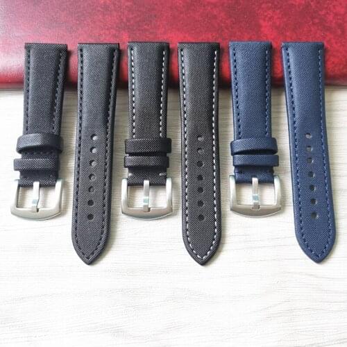 23mm Nylon Cowhide Watch Strap Buckle universal Watchband for Blancpain Fifty Fathoms Watch Zenith CHORARD CITIZEN Bracelet