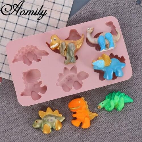 Aomily Dinosour Shape Silicone Cake Molds Fondant Mold Chocolate Mold Pastry Candy Jelly Cake Mould Baking Mold Bakery Tools