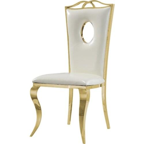 High back wedding dinning dining chair industrial Furniture metal Modern Design Luxury velvet silver gold color